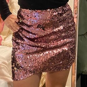 Topshop pink sequin mini skirt, 2